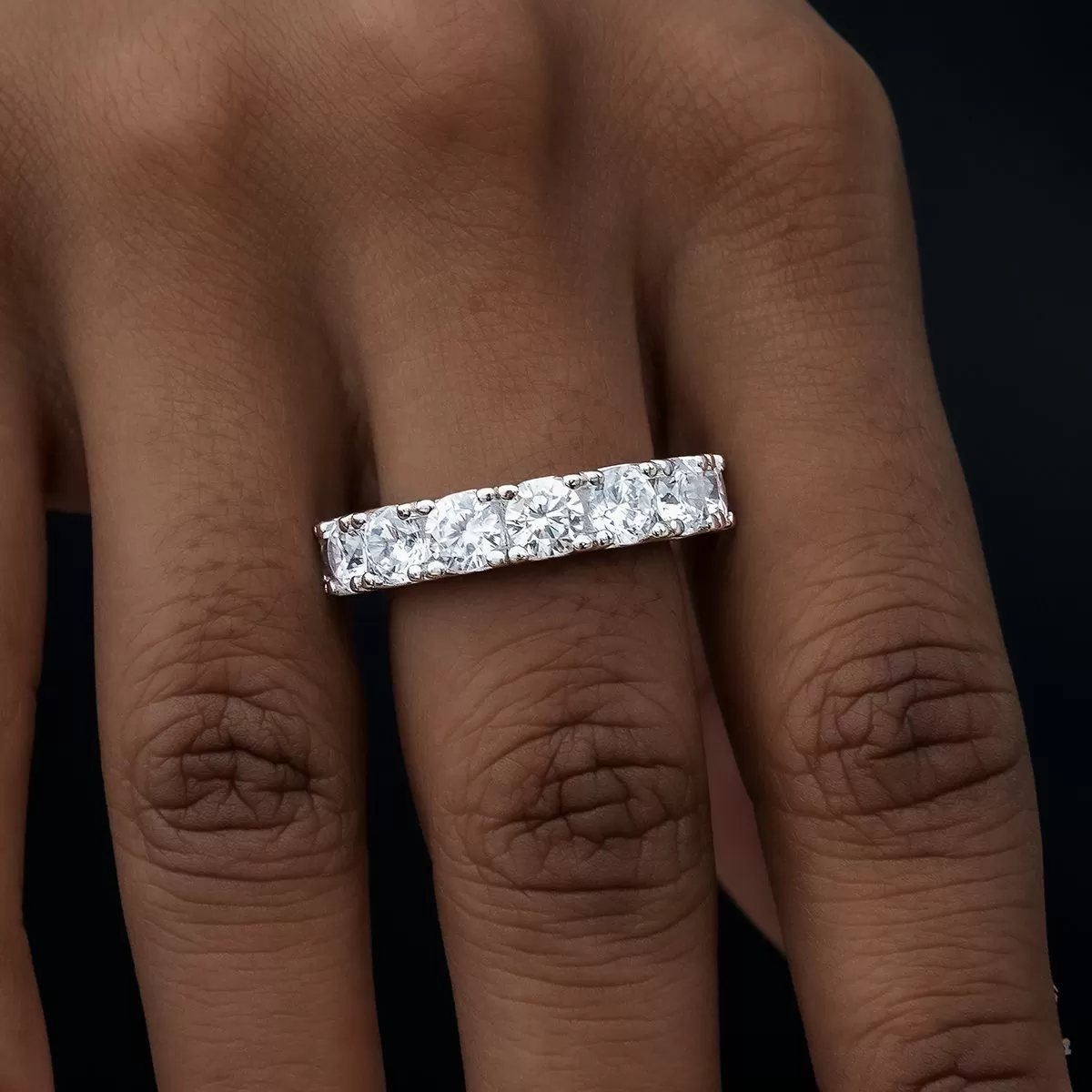 buy oval moissanite eternity ring