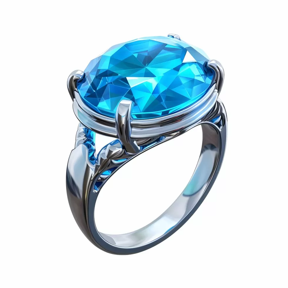 topaz halo ring for sale