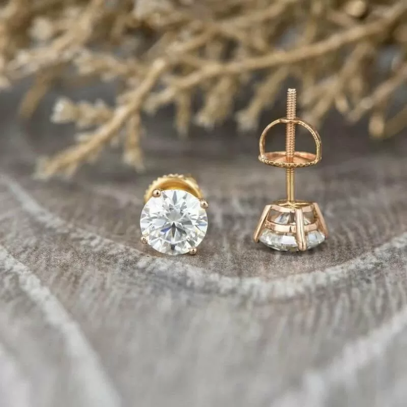 yellow gold moissanite diamond solitaire ring