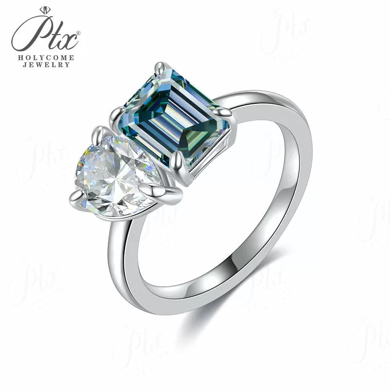 on sale moissanite stone three stone ring